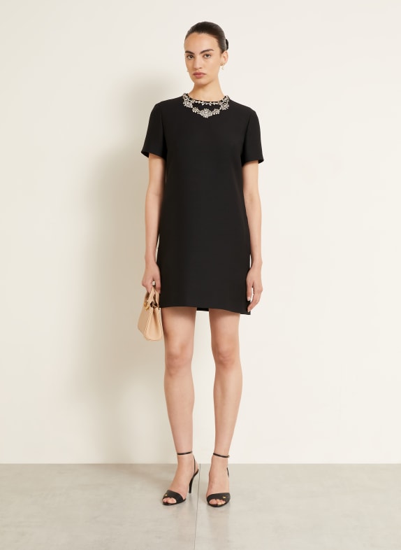VALENTINO Kleid mit Schmucksteinen SCHWARZ