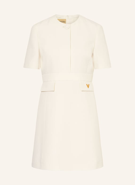 VALENTINO Etuikleid SOLID mit Seide ECRU / GOLD