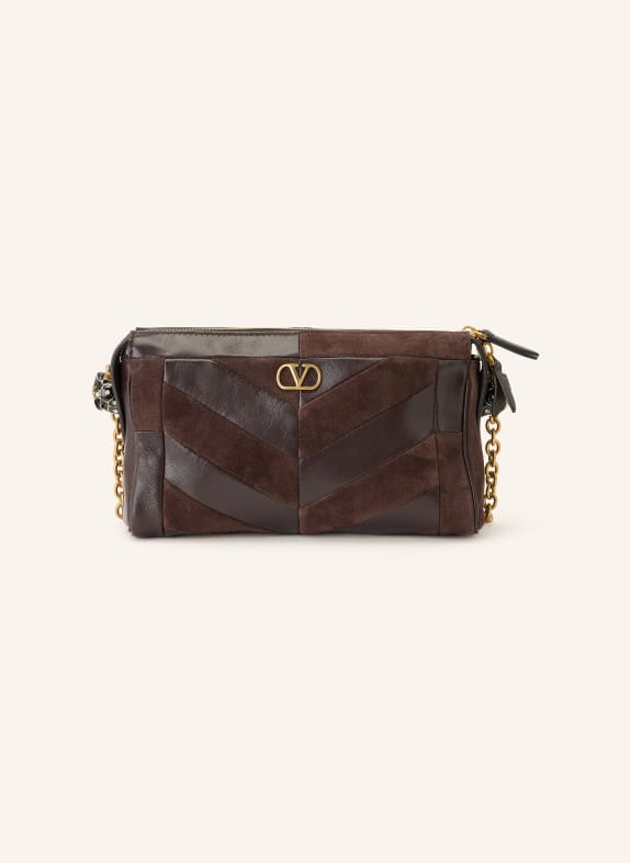VALENTINO GARAVANI Umhängetasche PANTHEA SMALL DUNKELBRAUN / GOLD