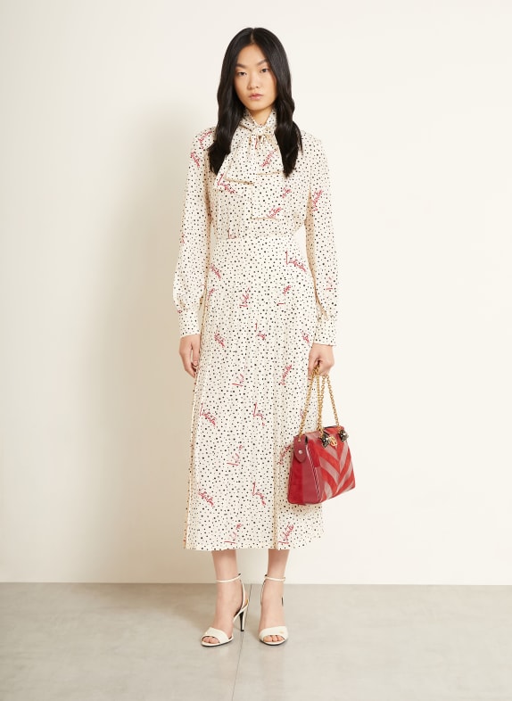 VALENTINO GARAVANI Handtas PANTHEA met sierstenen DONKERROOD / GOUD / ROOD