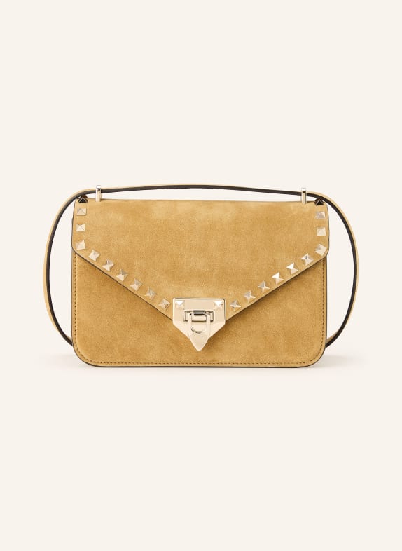 VALENTINO GARAVANI Sac à bandoulière ROCKSTUD SMALL avec rivets BEIGE / OR