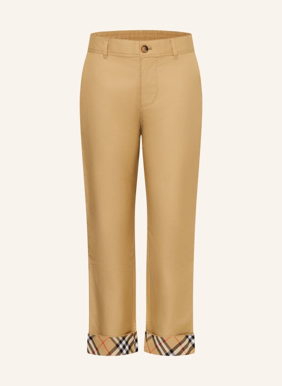 BURBERRY Chinosy CAMELOWY / CZERWONY / CZARNY