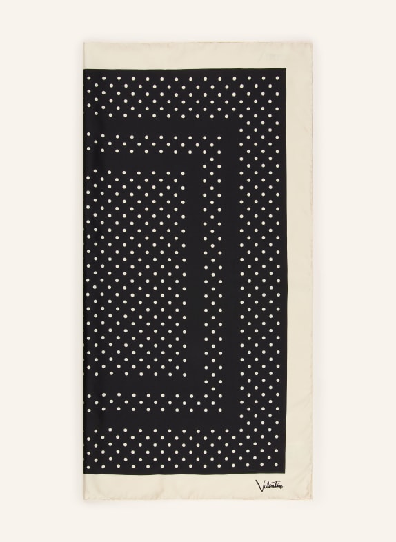 VALENTINO GARAVANI Seidentuch SCHWARZ / CREME