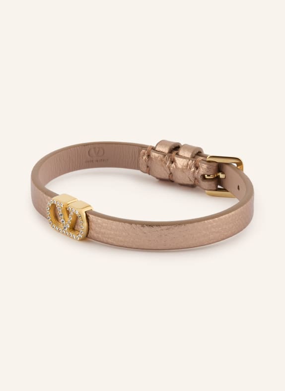 VALENTINO GARAVANI Lederarmband VLOGO SIGNATURE mit Swarovski Kristallen ROSÉGOLD / GOLD