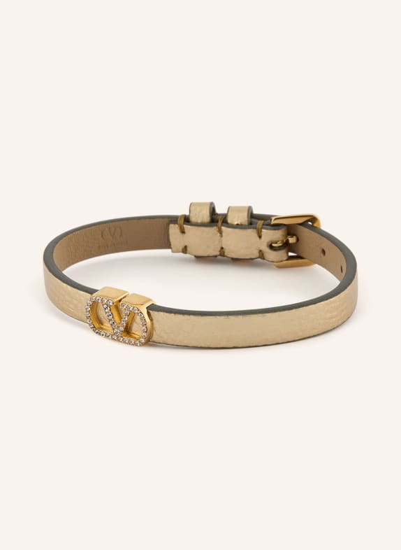 VALENTINO GARAVANI Lederarmband VLOGO SIGNATURE mit Swarovski Kristallen GOLD