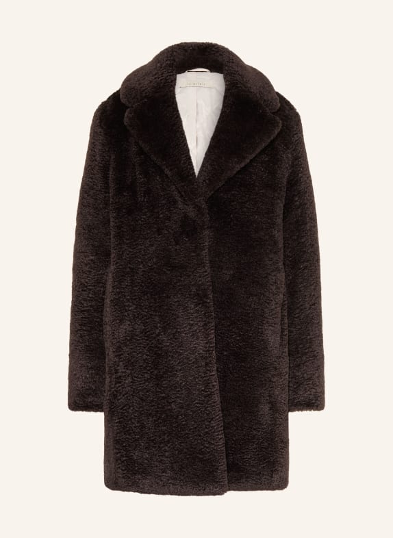 lilienfels Manteau en fourrure synthétique MARRON FONCÉ