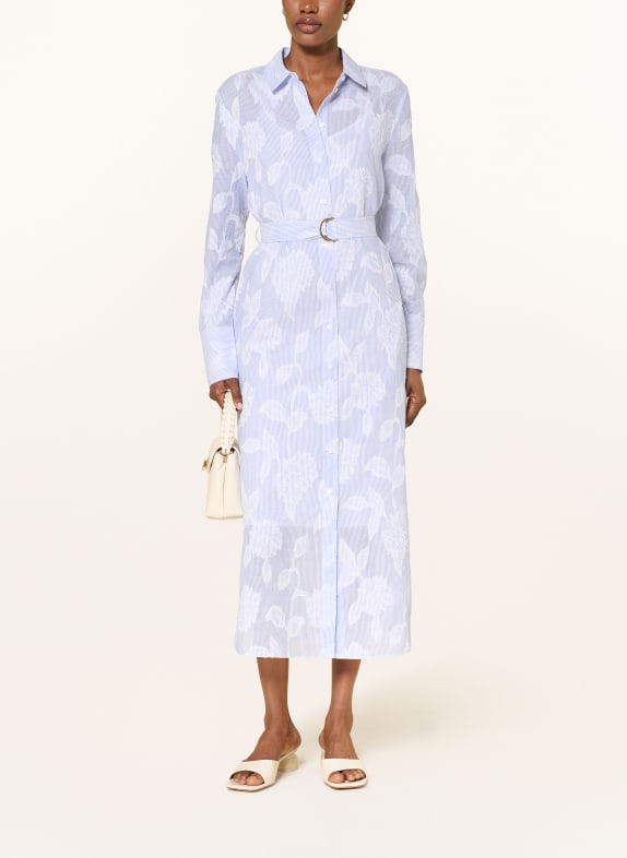 lilienfels Hemdblusenkleid HELLBLAU / WEISS