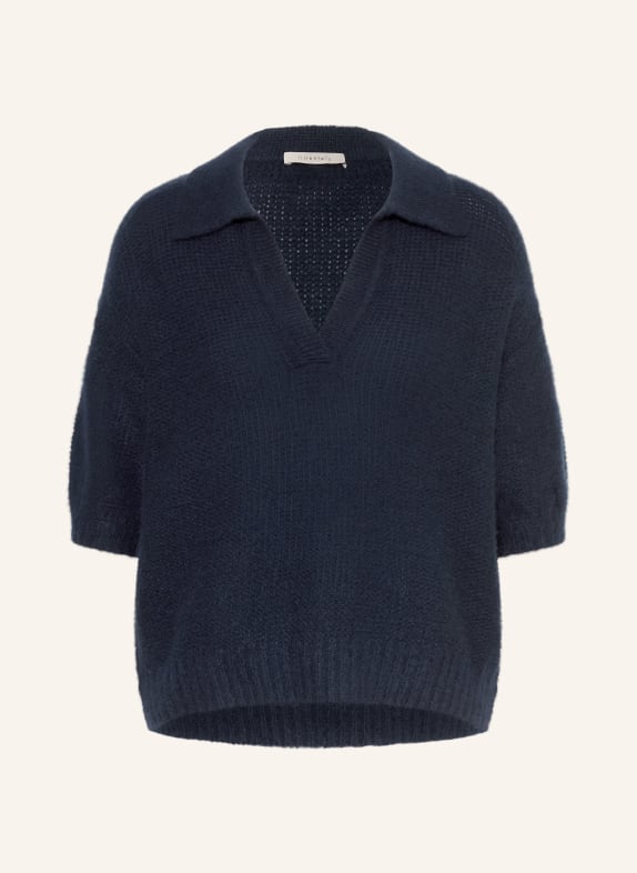 lilienfels Strick-Poloshirt mit Cashmere DUNKELBLAU
