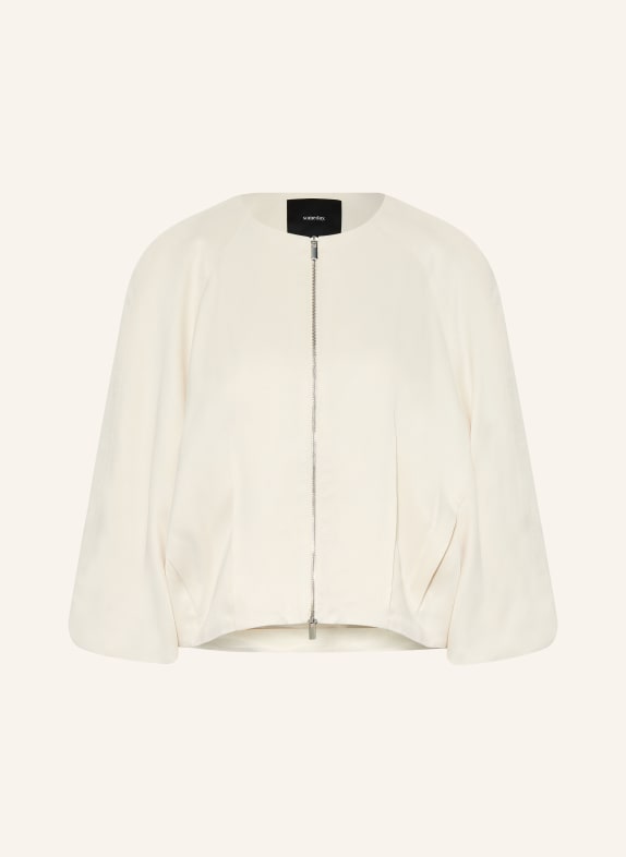 someday NOLENE satin blouson with 3/4 sleeves ECRU