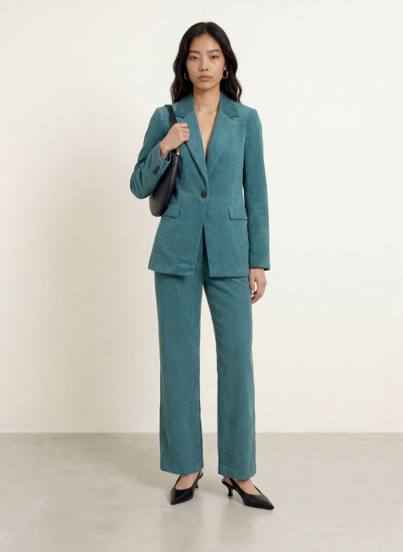 comma Marlenehose aus Cord PETROL