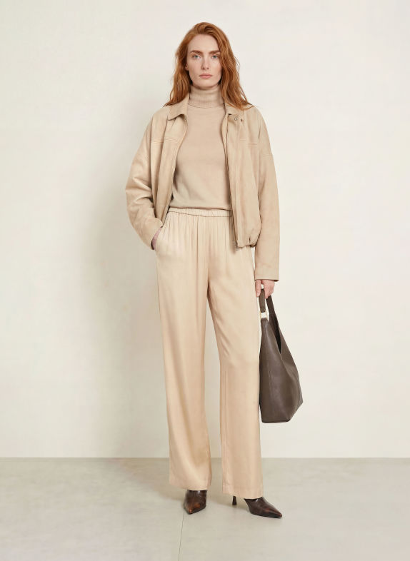 comma Blouson in Lederoptik BEIGE