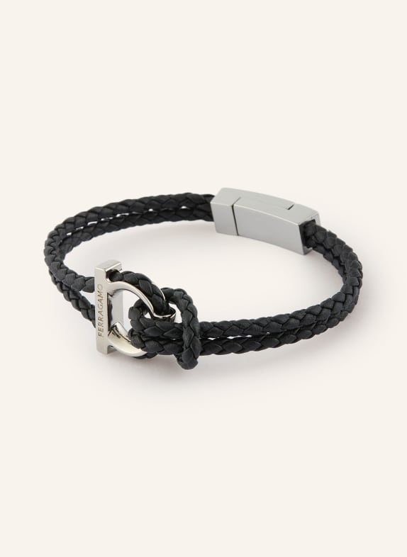 FERRAGAMO Armband ZWART / ZILVER