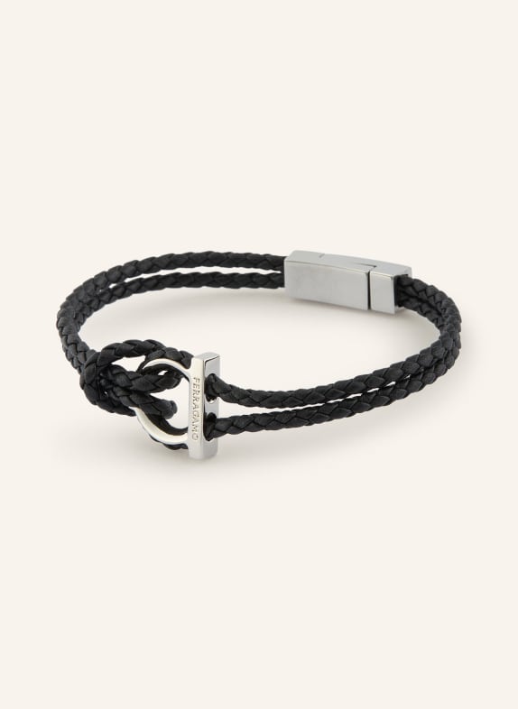 FERRAGAMO Armband ZWART / ZILVER