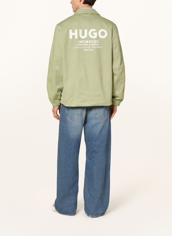 HUGO Koszula typu overshirt BIYO JASNOZIELONY / BIAŁY