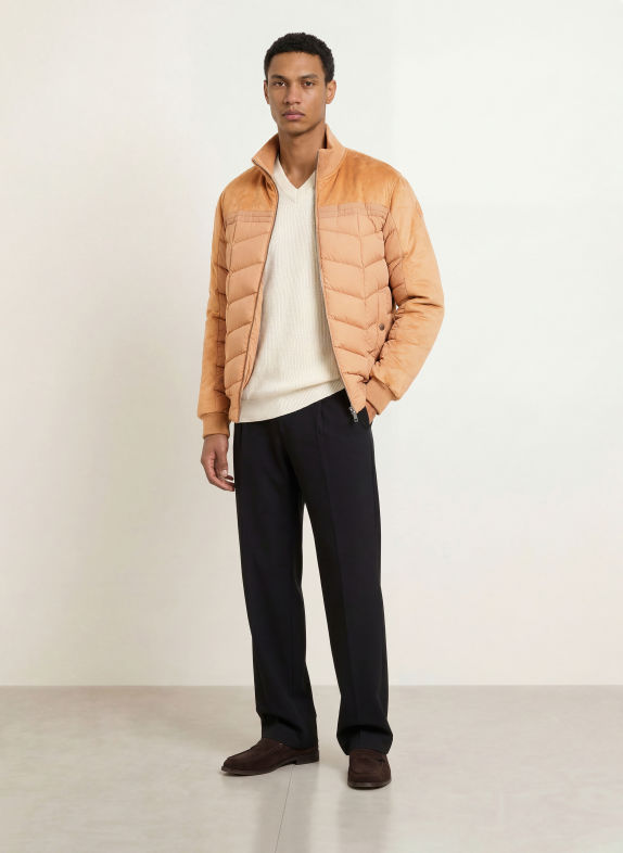 COLMAR Down jacket in a blend of materials BEIGE / CAMEL