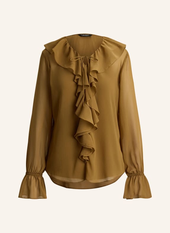 LAUREN RALPH LAUREN Blusenshirt mit Volants OLIV