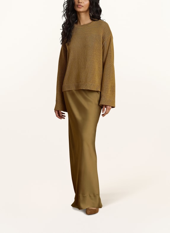 LAUREN RALPH LAUREN Satijnen rok OLIJF