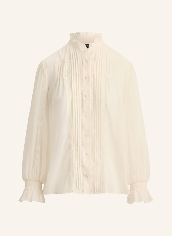 LAUREN RALPH LAUREN Bluse mit Spitze und Rüschen CREME