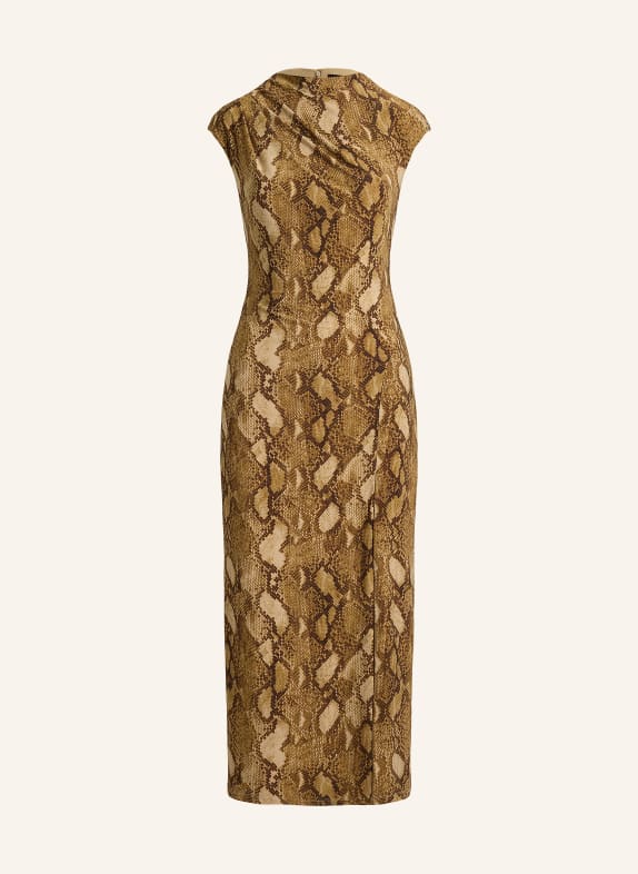 LAUREN RALPH LAUREN Jersey dress LIGHT BROWN / COGNAC / DARK BROWN