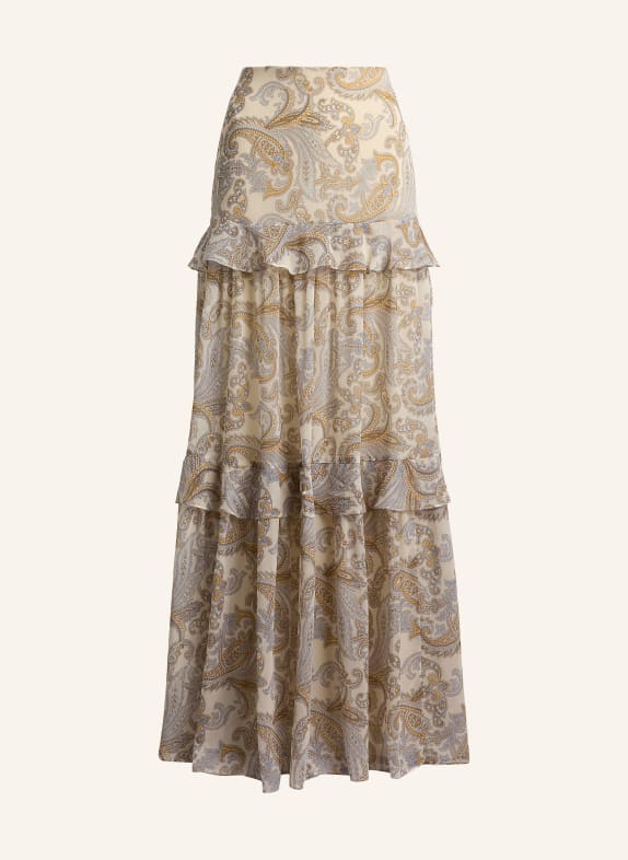 LAUREN RALPH LAUREN Jupe à volants CRÈME / COGNAC / BLEU