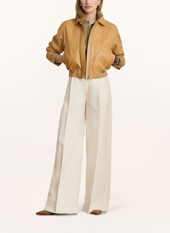 LAUREN RALPH LAUREN Veste en cuir CHAMEAU