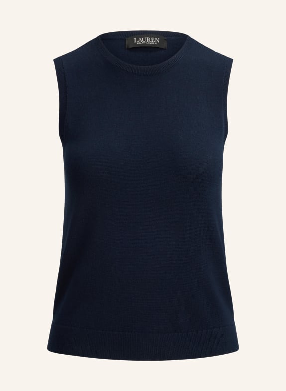 LAUREN RALPH LAUREN Stricktop mit Seide DUNKELBLAU