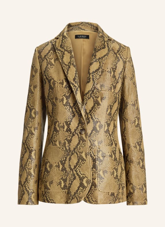 LAUREN RALPH LAUREN Lederblazer CAMEL / BRAUN