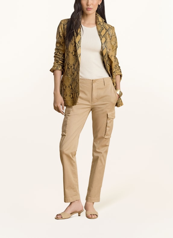 LAUREN RALPH LAUREN Lederblazer CAMEL / BRAUN