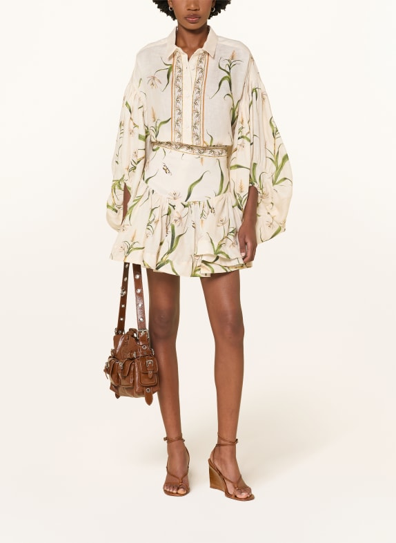 Agua by Agua Bendita Linnen rok JACARINA AZUCAR CRÈME / COGNAC / OLIJF