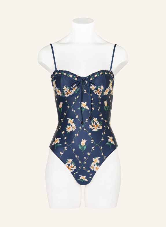 Agua by Agua Bendita Bikinibikini EBANO PROMESA med smykkesten BLÅ / CREME / GRØN