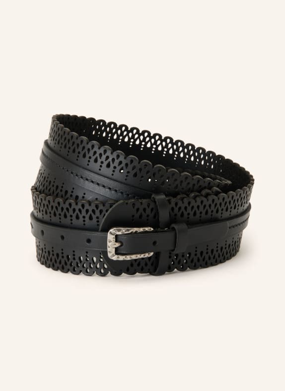 Reptile's House Leren riem VENUS ZWART / ZILVER