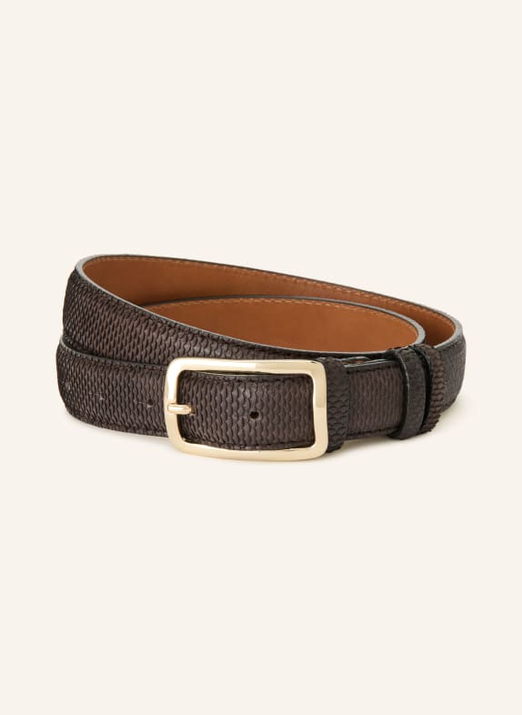 Reptile's House Leren riem BLIND MARRON FONCÉ / GOUD