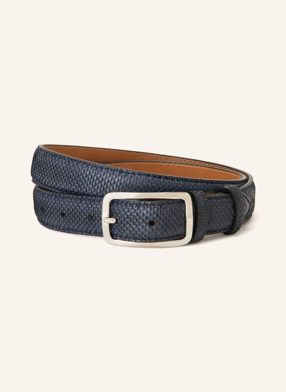 Reptile's House Leren riem BLIND DONKERBLAUW / ZILVER