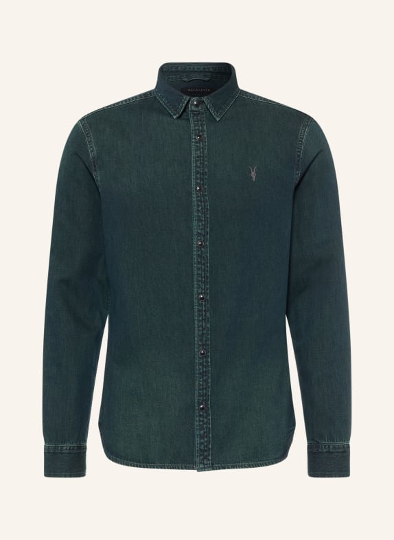 ALLSAINTS GLEASON Slim Fit Denim Shirt DARK BLUE