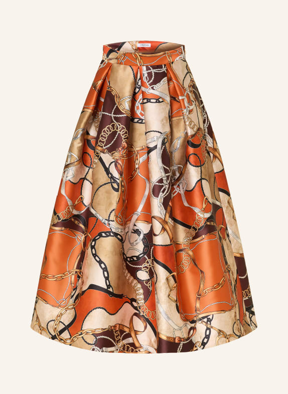 LUNATICA MILANO Jupe en satin ORANGE / MARRON / BEIGE