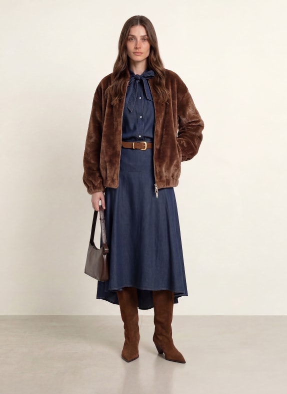 BETTA CORRADI Kunstfell-Blouson BRAUN