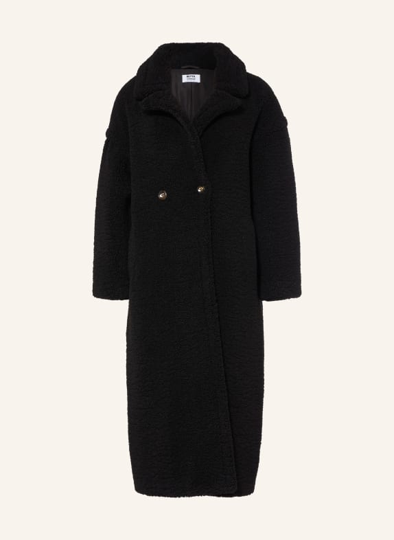 BETTA CORRADI Oversized teddy fur coat BLACK