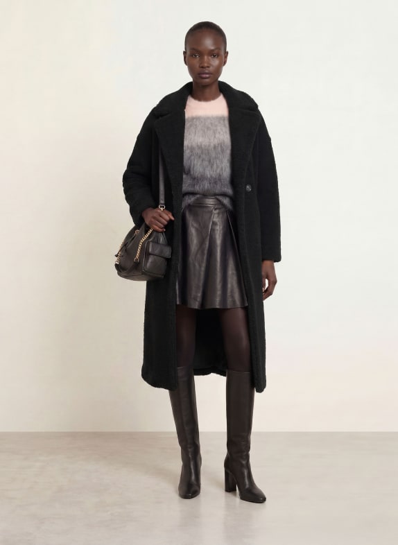 BETTA CORRADI Oversized-Mantel aus Teddyfell SCHWARZ