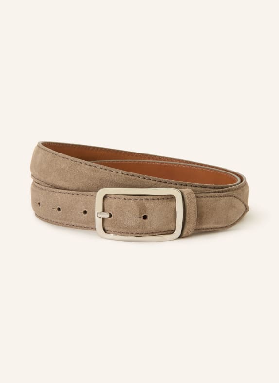 Reptile's House Leren riem TAUPE / ZILVER
