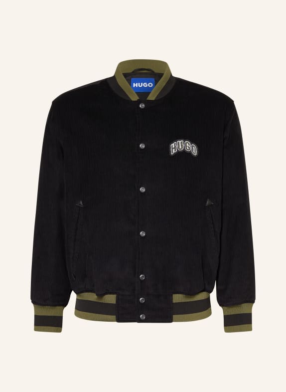 HUGO College-Jacke BERONO aus Cord SCHWARZ / OLIV / WEISS