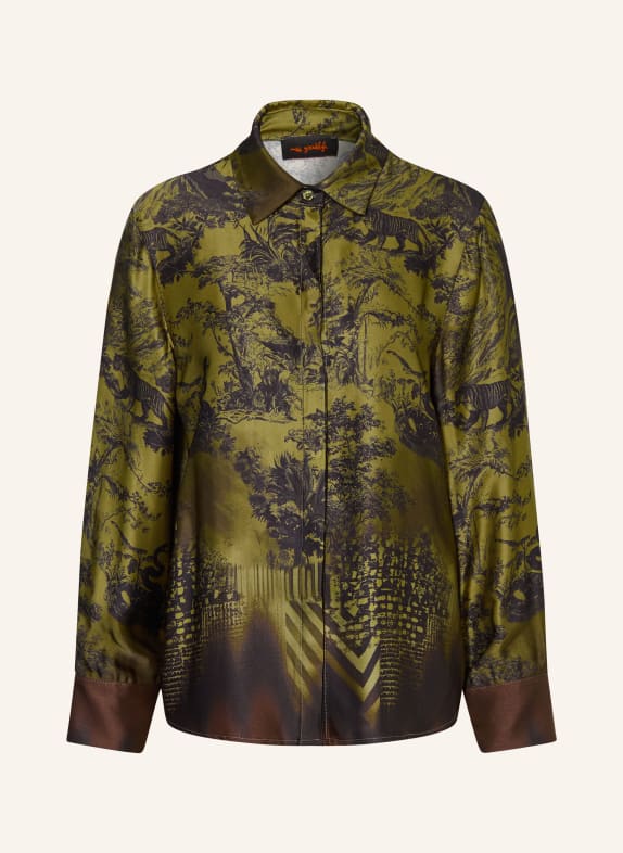 miss goodlife Satijnen overhemdblouse GROEN / BRUIN / ZWART