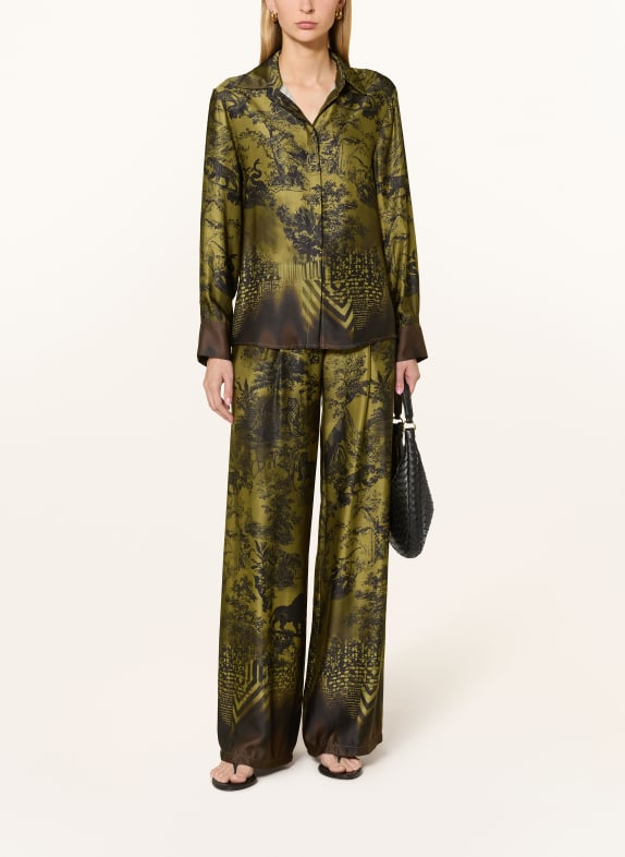 miss goodlife Marlene-broek van satijn GROEN / BRUIN / ZWART