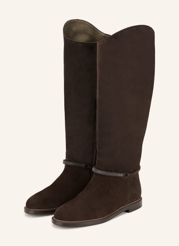 BRUNELLO CUCINELLI Laarzen met sierstenen MARRON FONCÉ