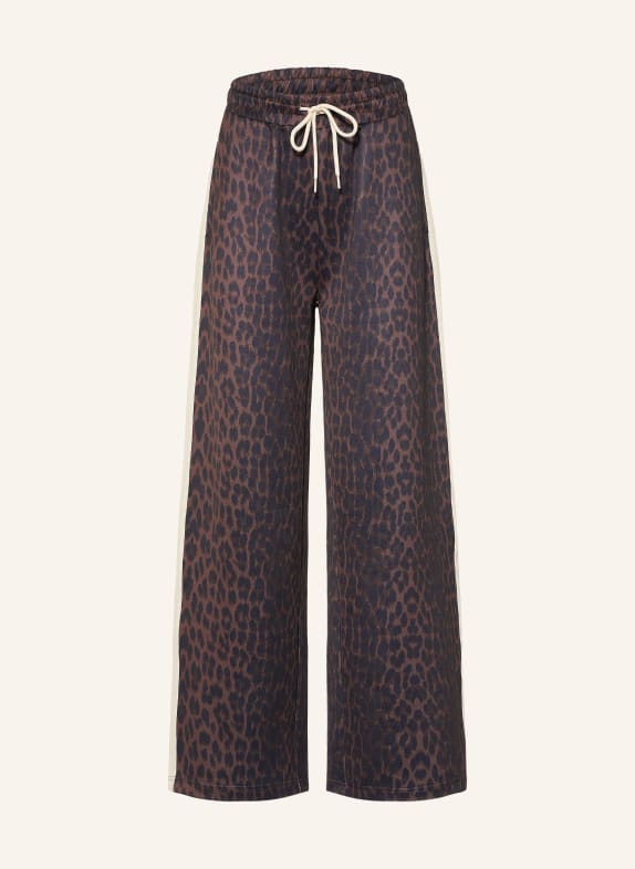 OH APRIL KAEL Track Pants with Galon Stripes DARK BROWN / CREAM / BLACK