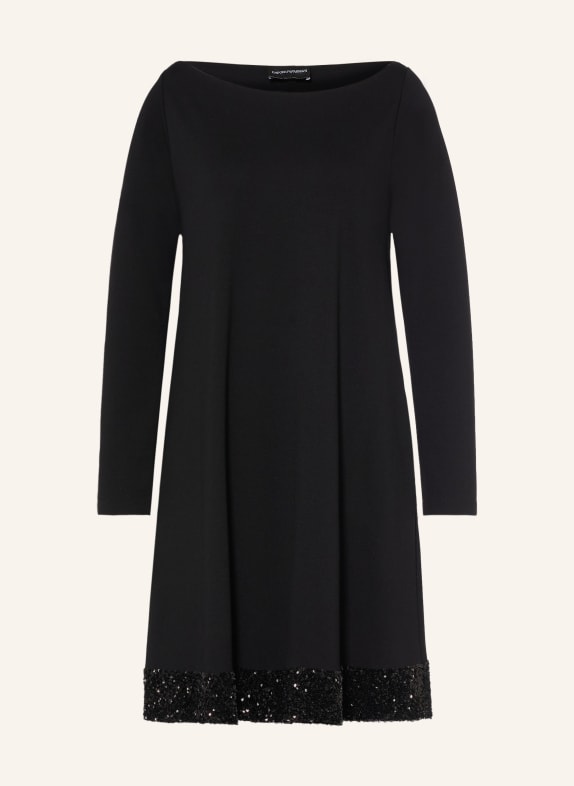 EMPORIO ARMANI Jerseykleid mit Pailletten SCHWARZ