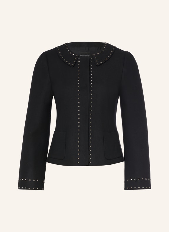 EMPORIO ARMANI Jas met studs ZWART