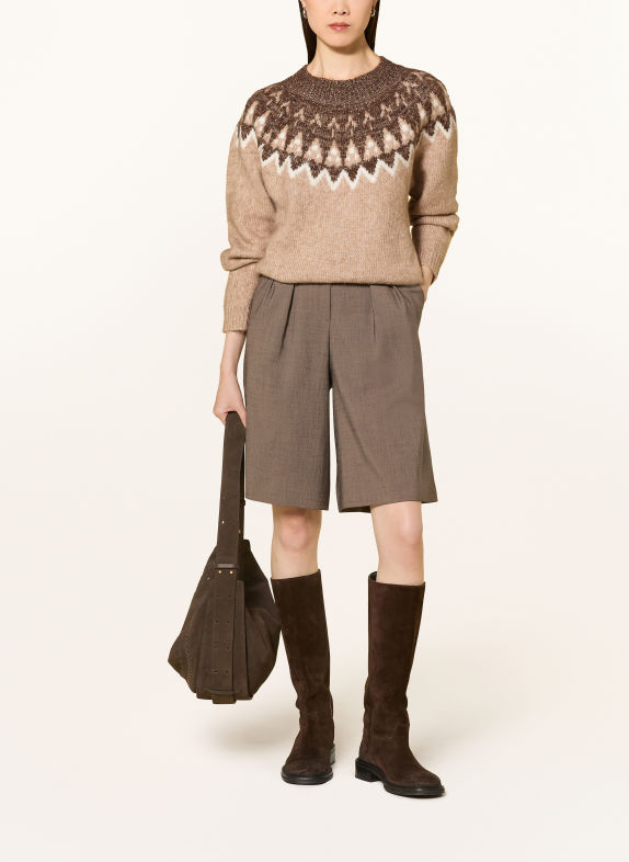 darling harbour Sweter z cekinami Sand Melange