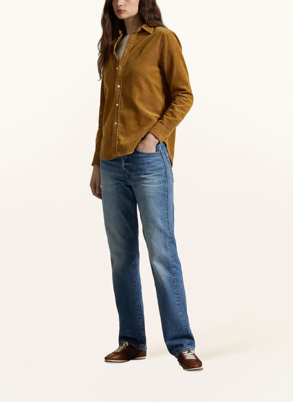 POLO RALPH LAUREN Corduroy shirt blouse COGNAC