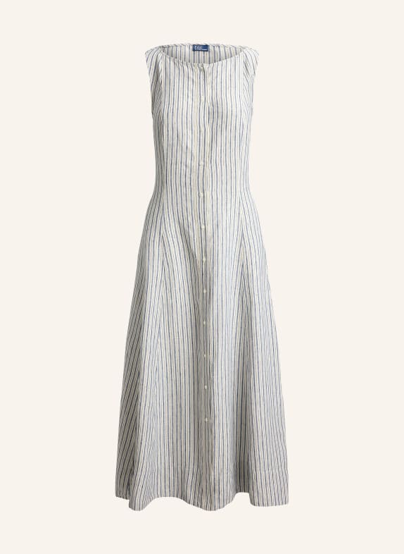 POLO RALPH LAUREN Linnen jurk CRÈME / DONKERBLAUW / BLAUW
