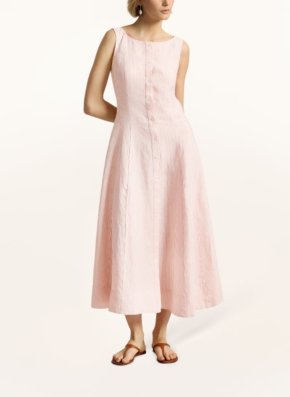 POLO RALPH LAUREN Leinenkleid CREME / ROSÉ